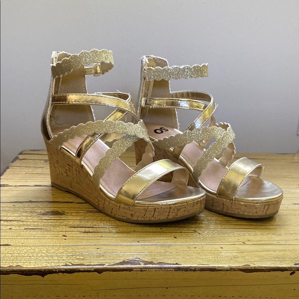 Gold Wedge Sandals